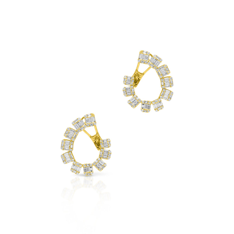 14KT Yellow Gold Baguette Diamond Marceline Earrings