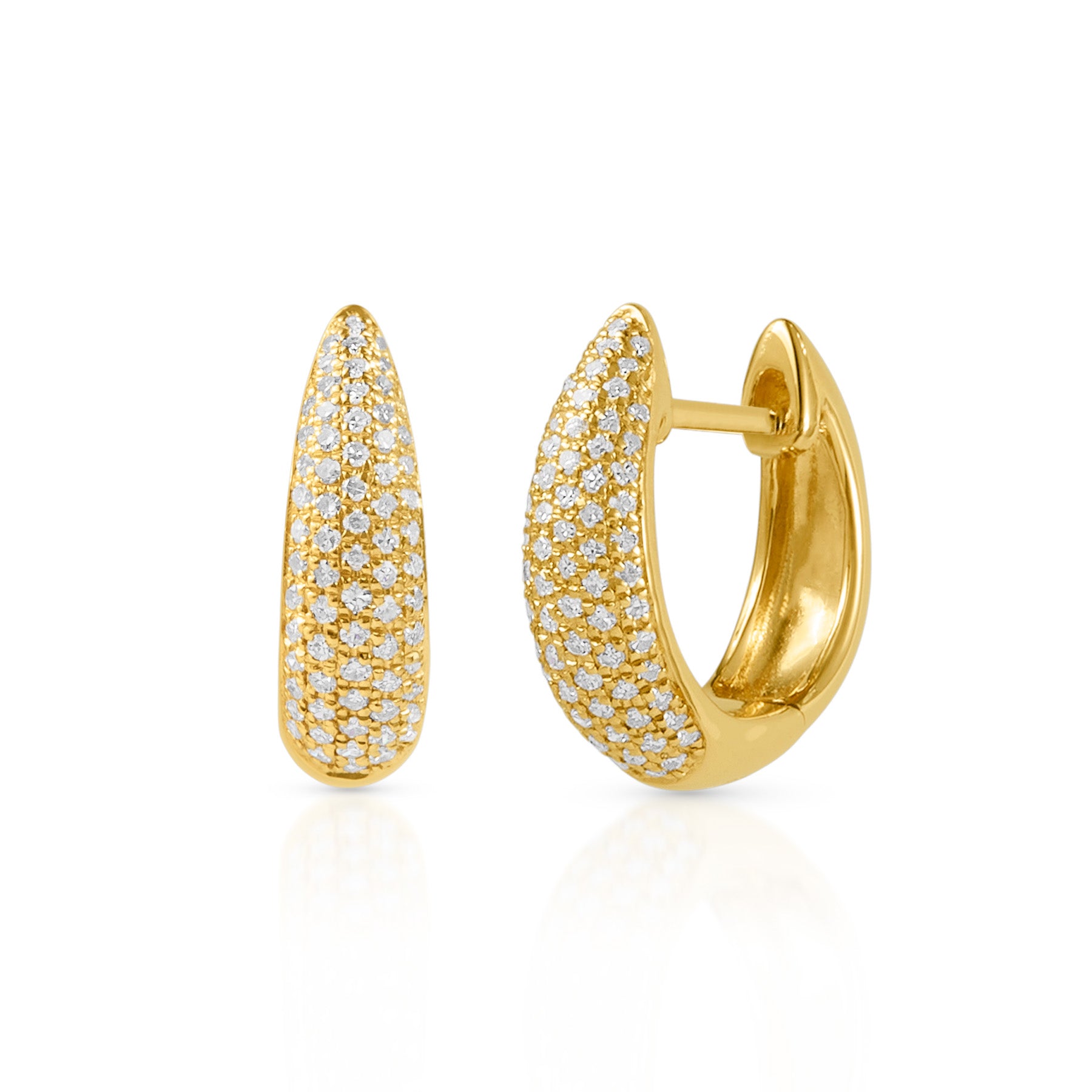 14KT Yellow Gold Diamond Gwyneth Huggie Earrings