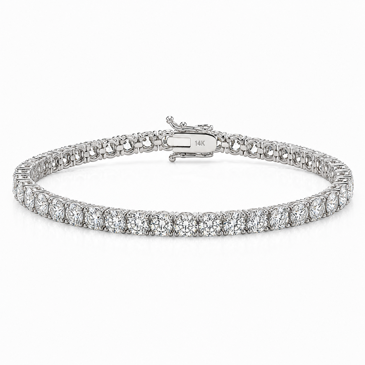 6.62ct Lab Grown Diamond Tennis Bracelet Set in 14KT White Gold