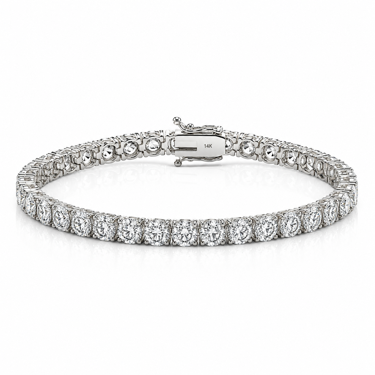 14.06ct Lab Grown Diamond Tennis Bracelet Set in 14KT White Gold