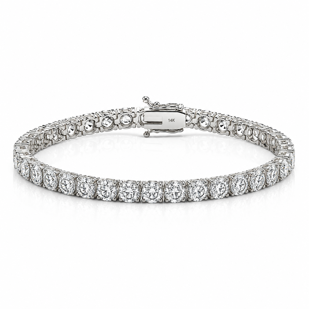 14.06ct Lab Grown Diamond Tennis Bracelet Set in 14KT White Gold