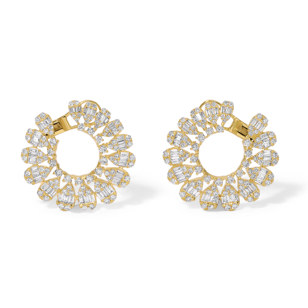 14KT Yellow Gold Baguette Diamond Adriana Earrings