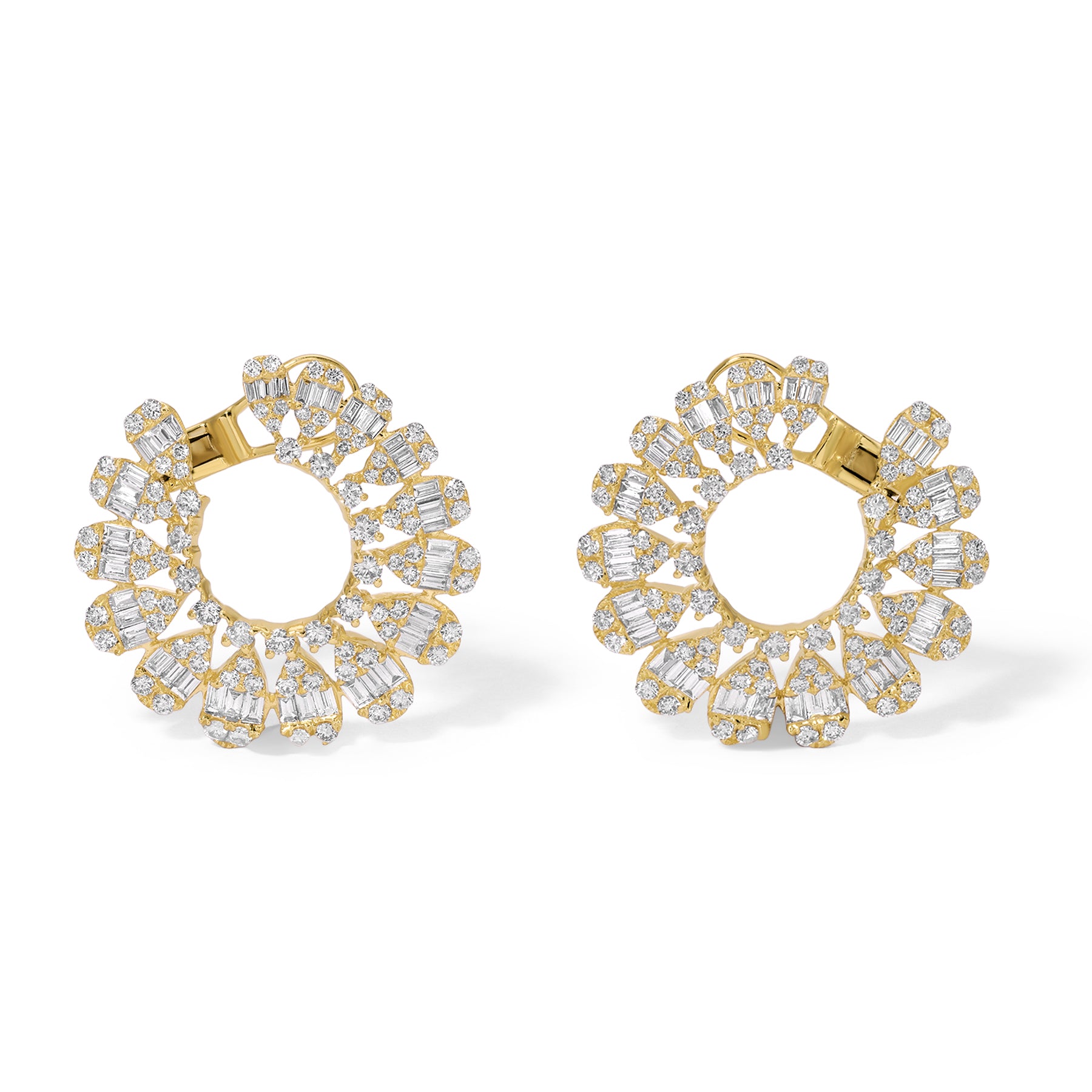 14KT Yellow Gold Baguette Diamond Adriana Earrings