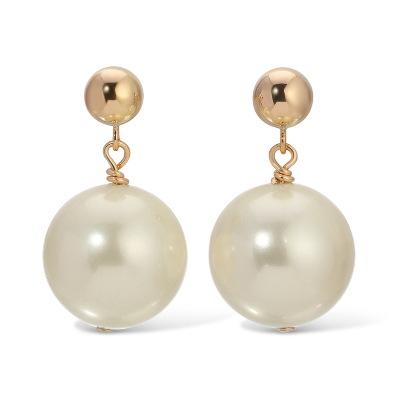 Ivory Shell Pearl Drop Earrings