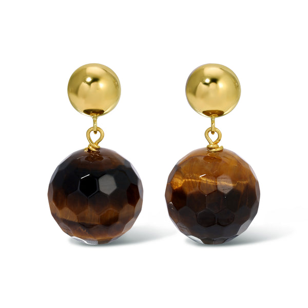 14mm Tiger's Eye Drop Earrings