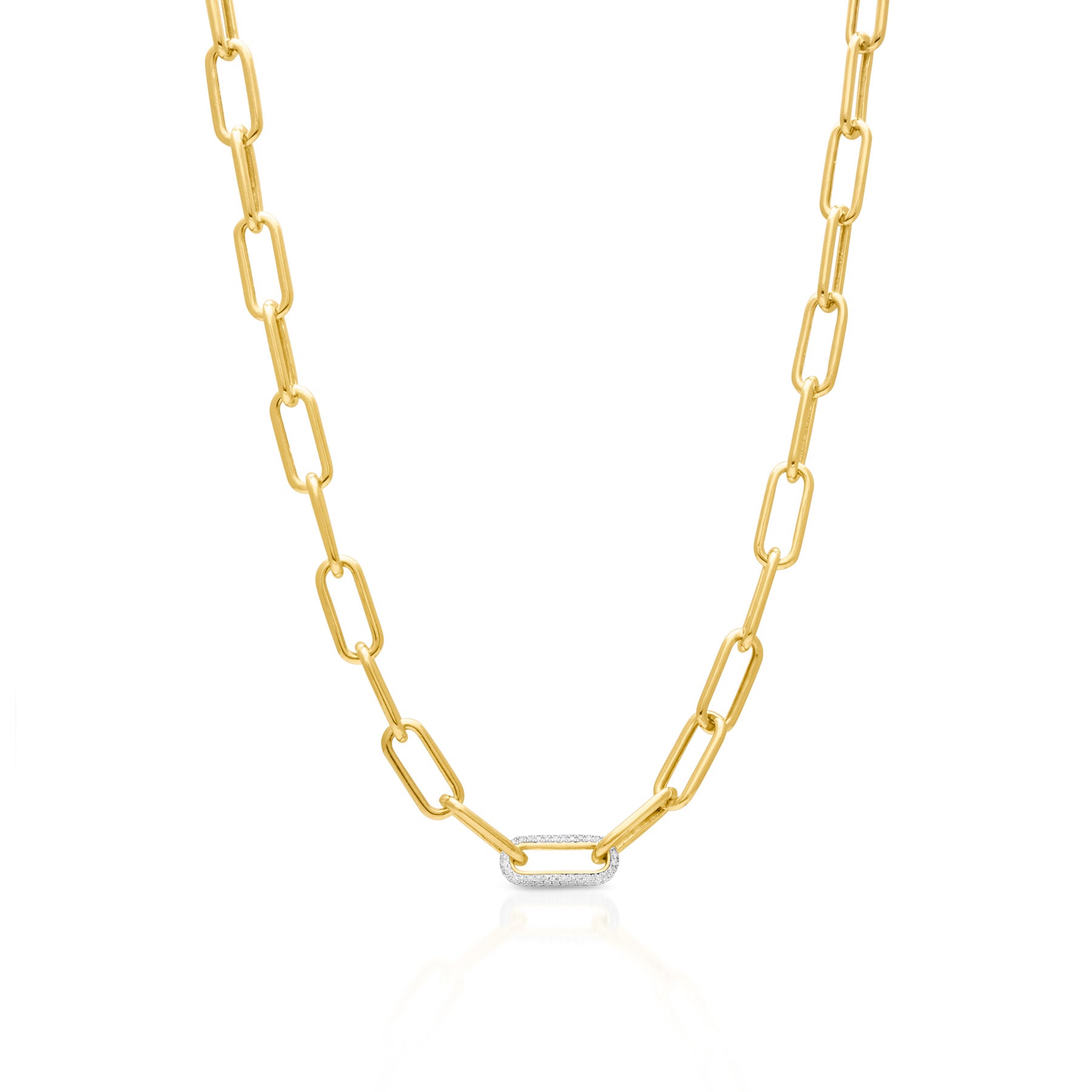 14KT Yellow Gold Diamond Chain Link Bianca Necklace