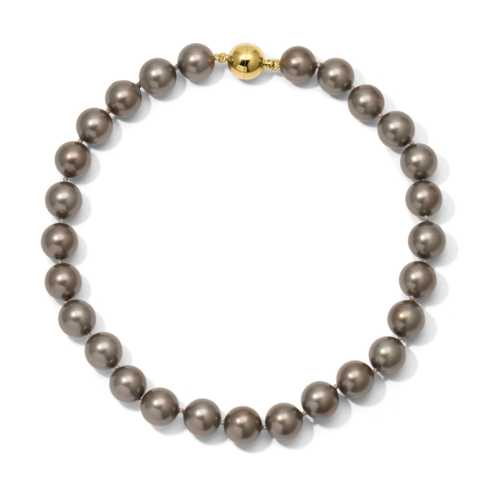 14mm Dark Grey Shell Pearl Necklace