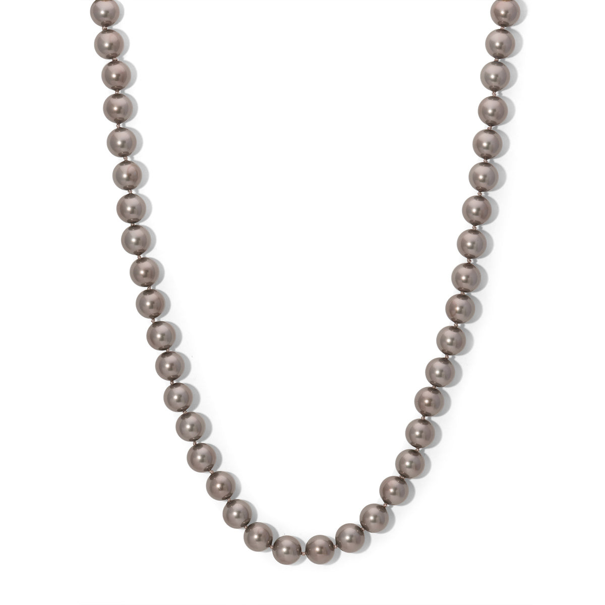 14mm Dark Grey Shell Pearl Necklace - 24 in.