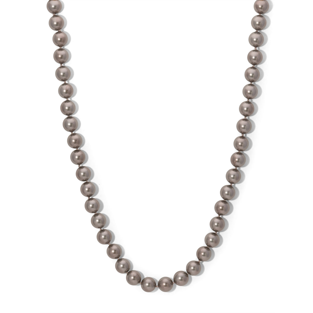 14mm Dark Grey Shell Pearl Necklace - 24 in.