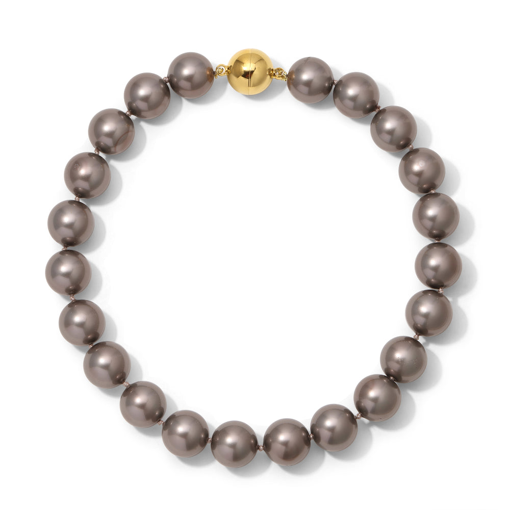 16mm Dark Grey Shell Pearl Necklace