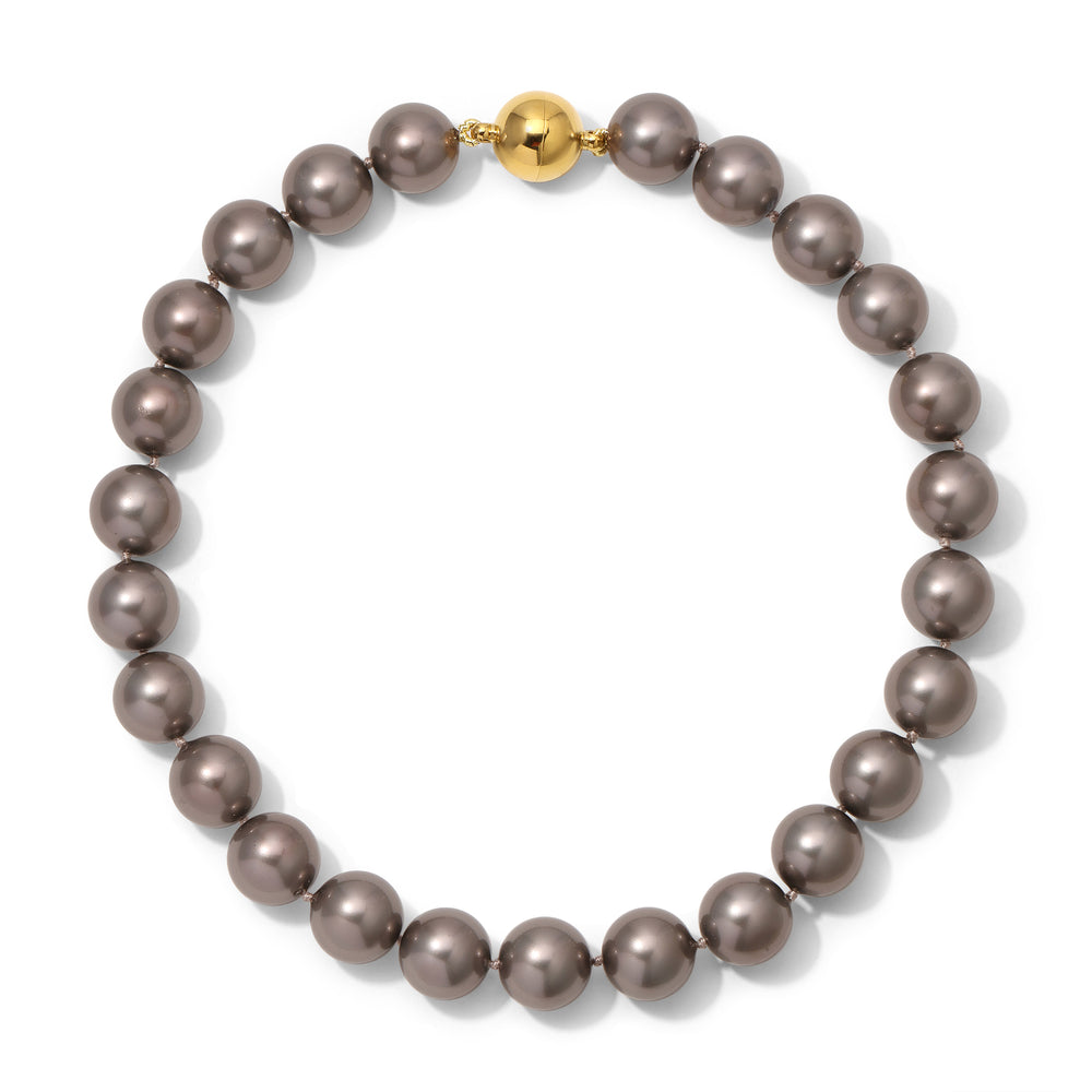 16mm Dark Grey Shell Pearl Necklace