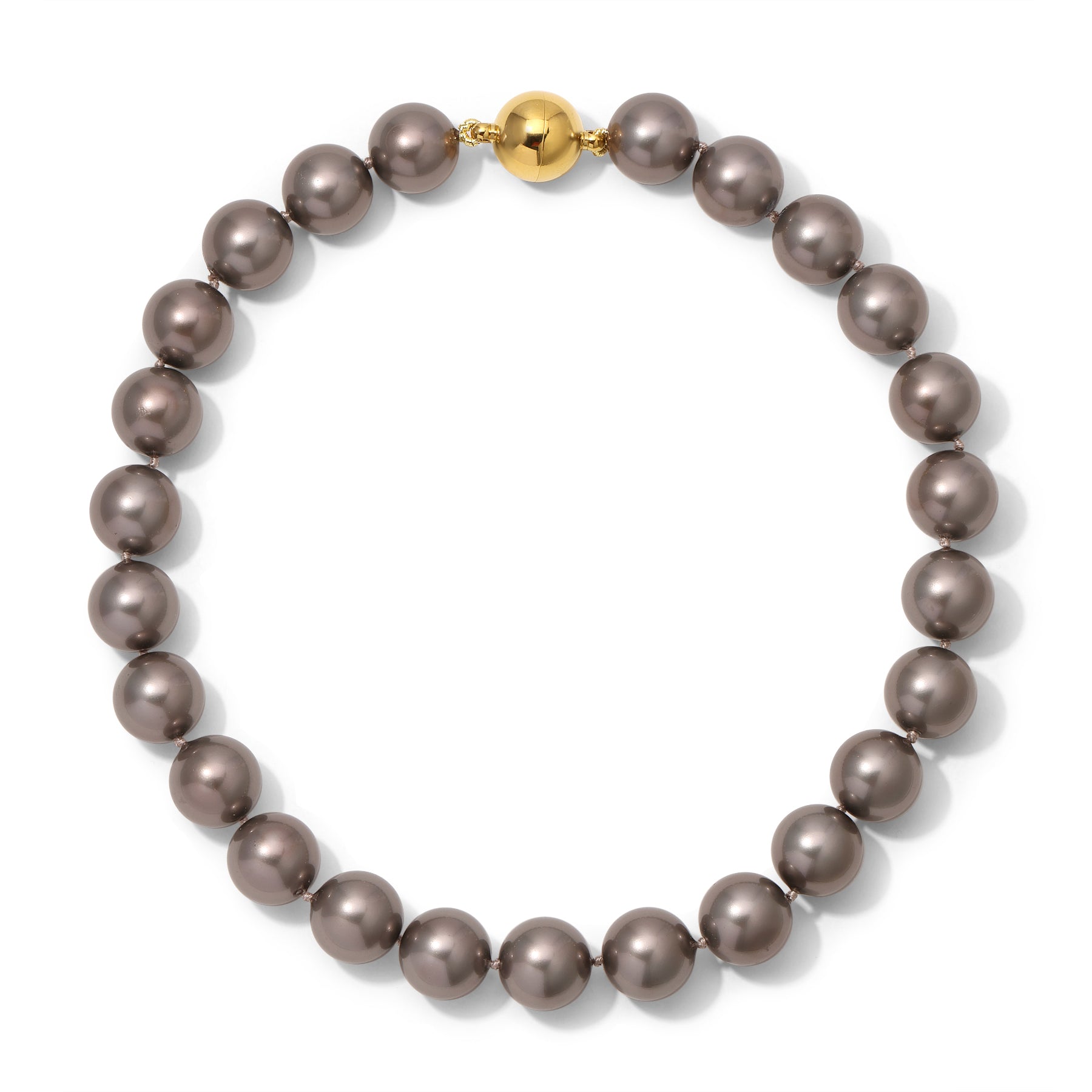 16mm Dark Grey Shell Pearl Necklace