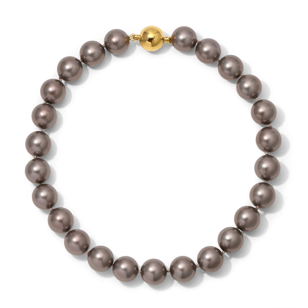 16mm Dark Grey Shell Pearl Necklace