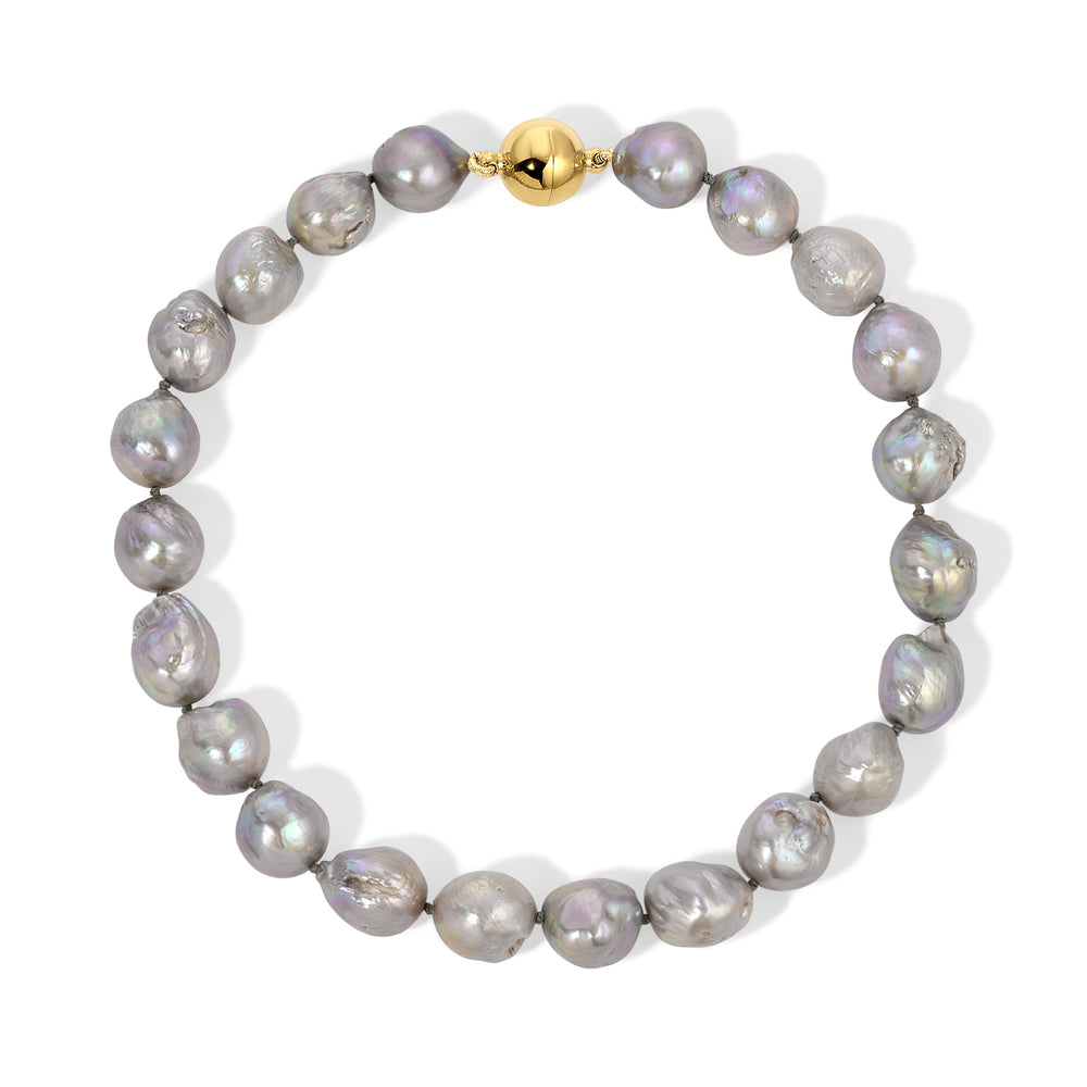 14mm Grey Pearl Necklace Set
