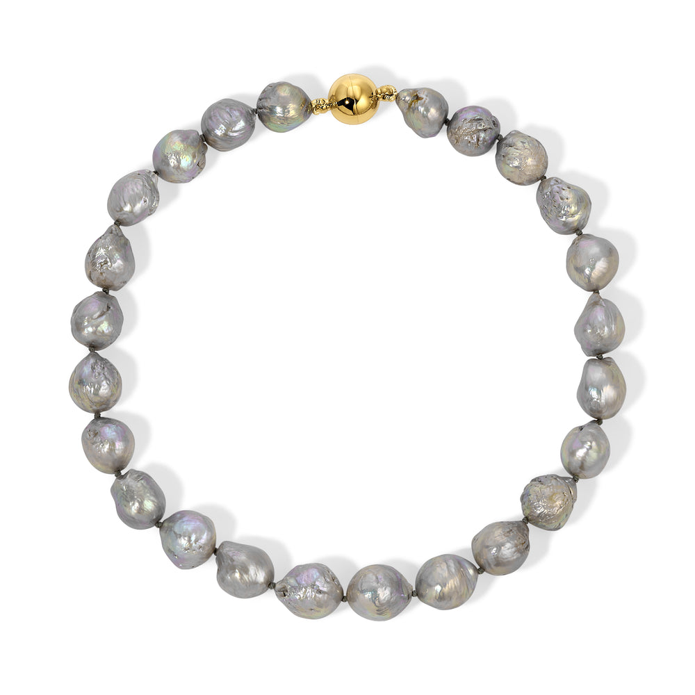 14mm Grey Pearl Necklace Set