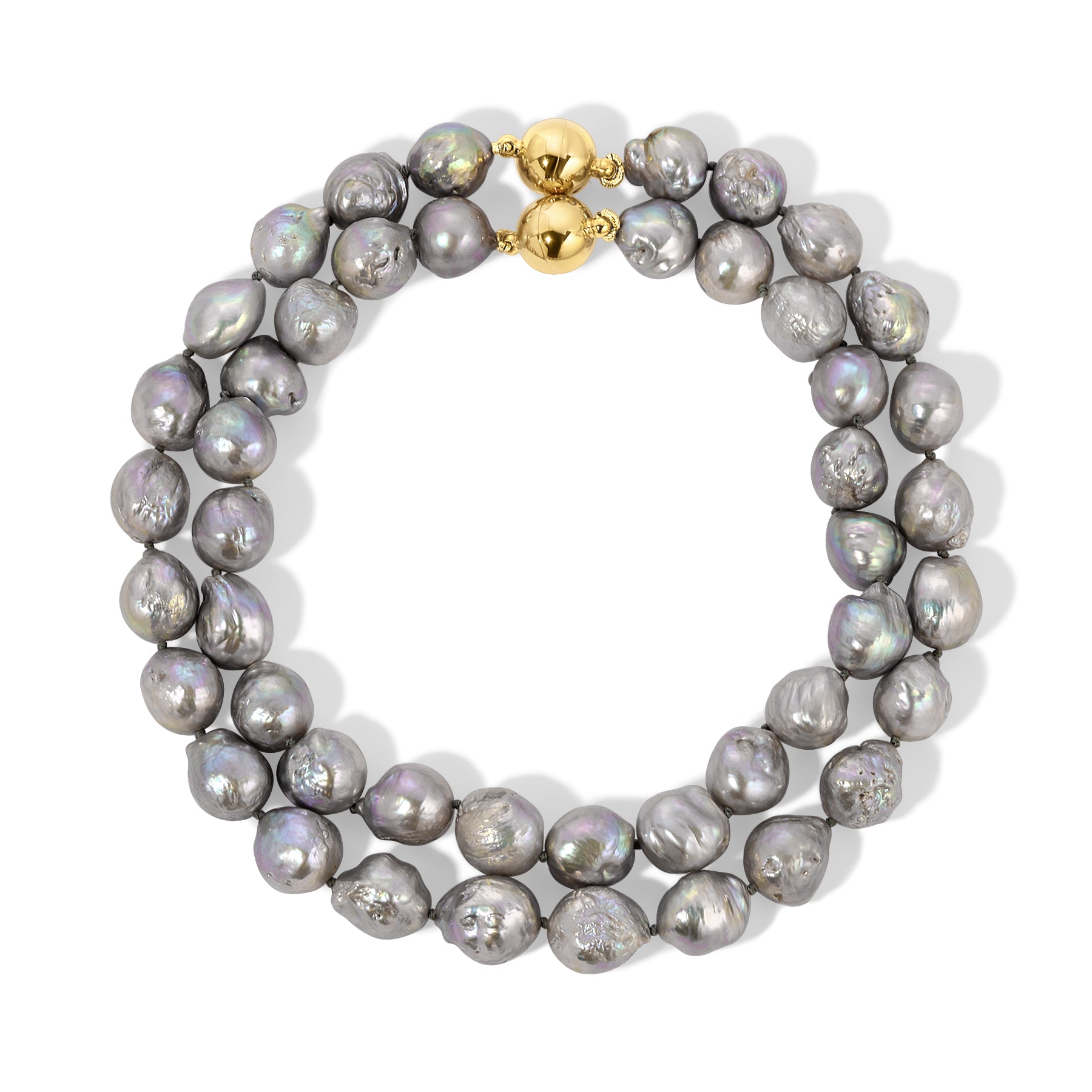 14mm Grey Pearl Necklace Set