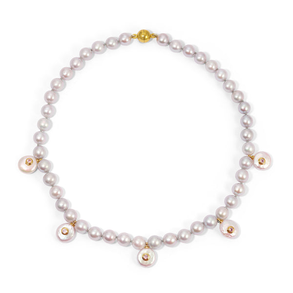 Grey Pearl Princess Necklace