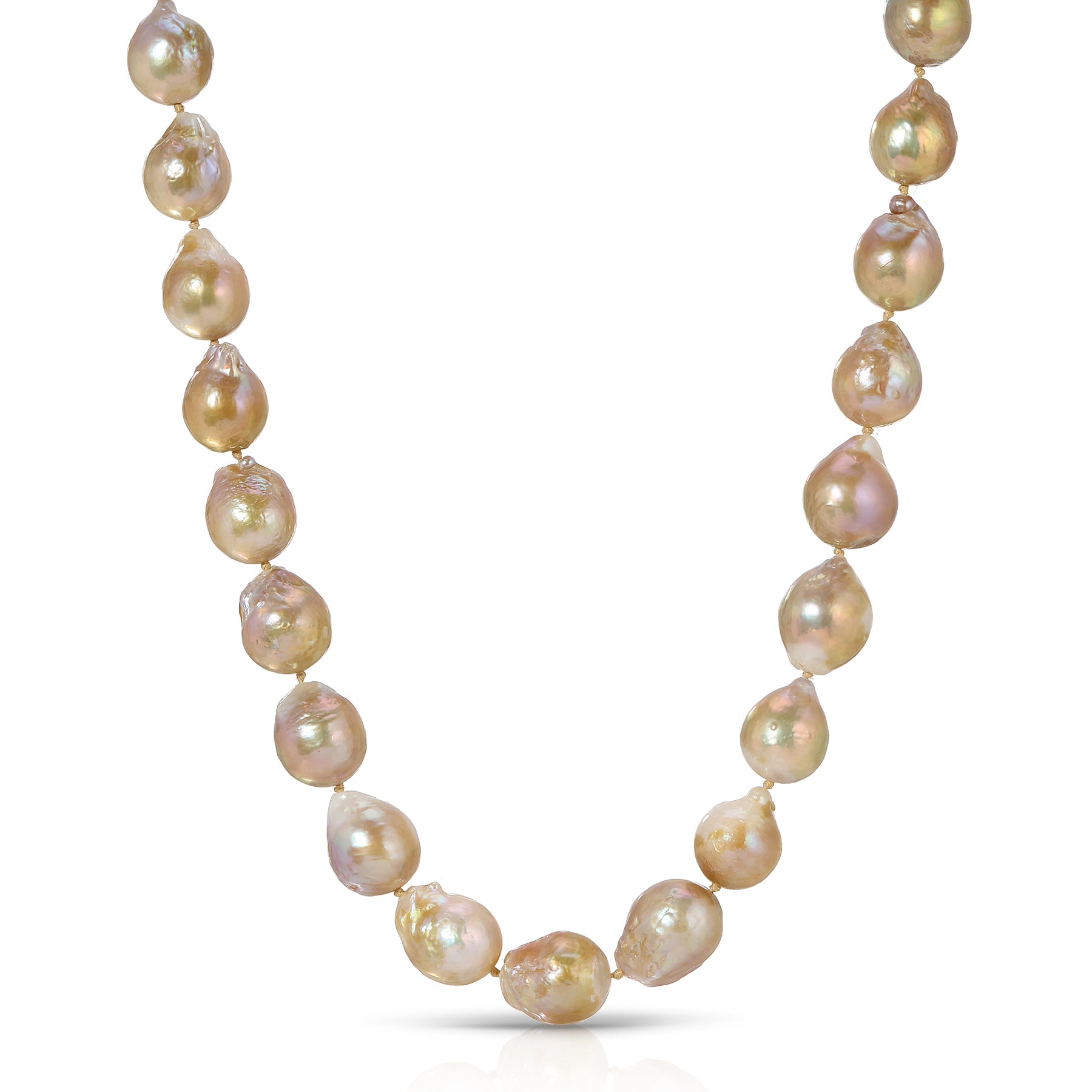 Gold & Pink Baroque Freshwater Pearl Necklace