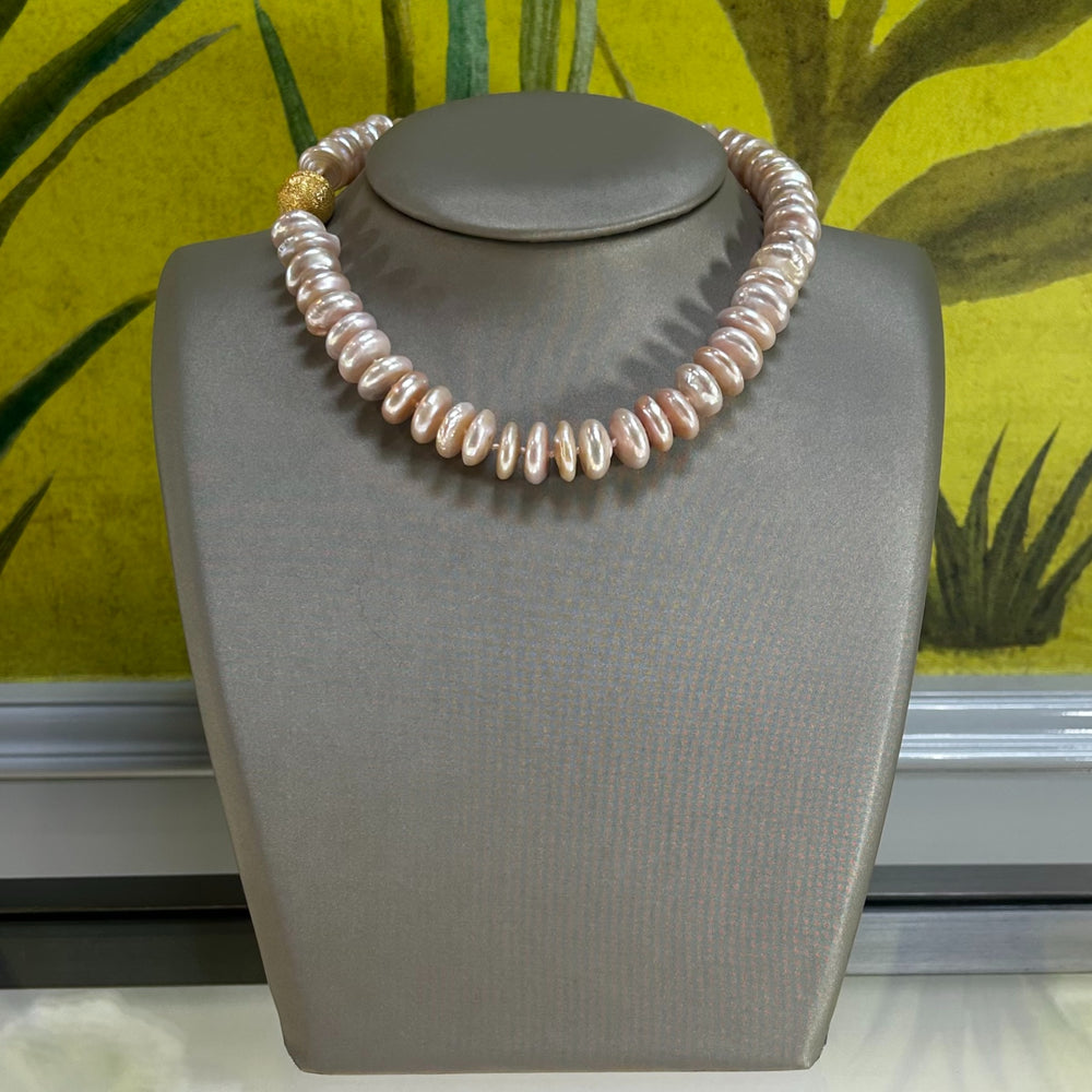 Pink Coin Freshwater Pearl Necklace