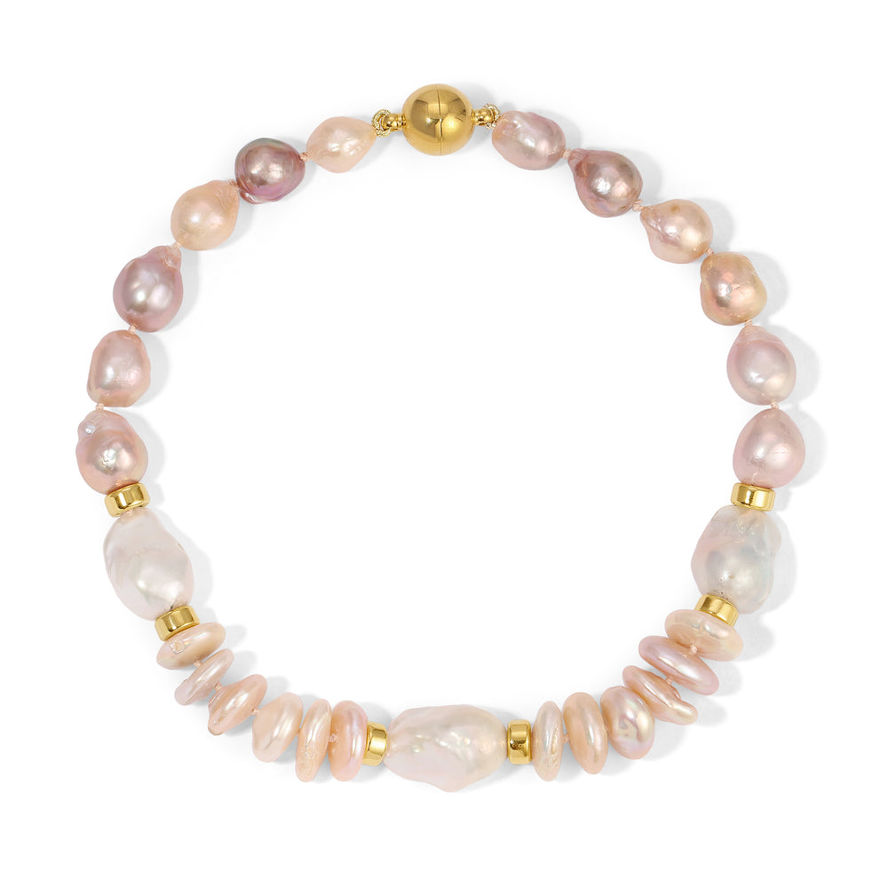 Pink Coin Pearl Ivy Necklace
