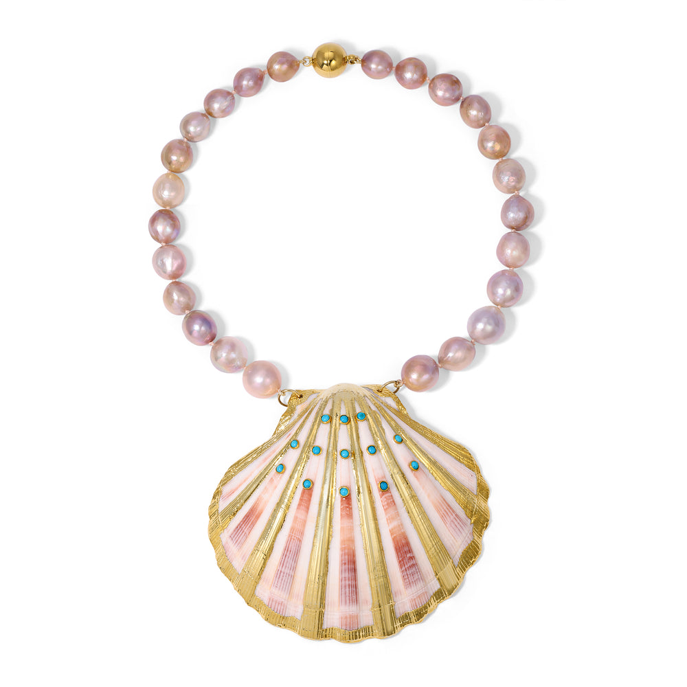 13mm Pink Pearl Shell Choker Necklace