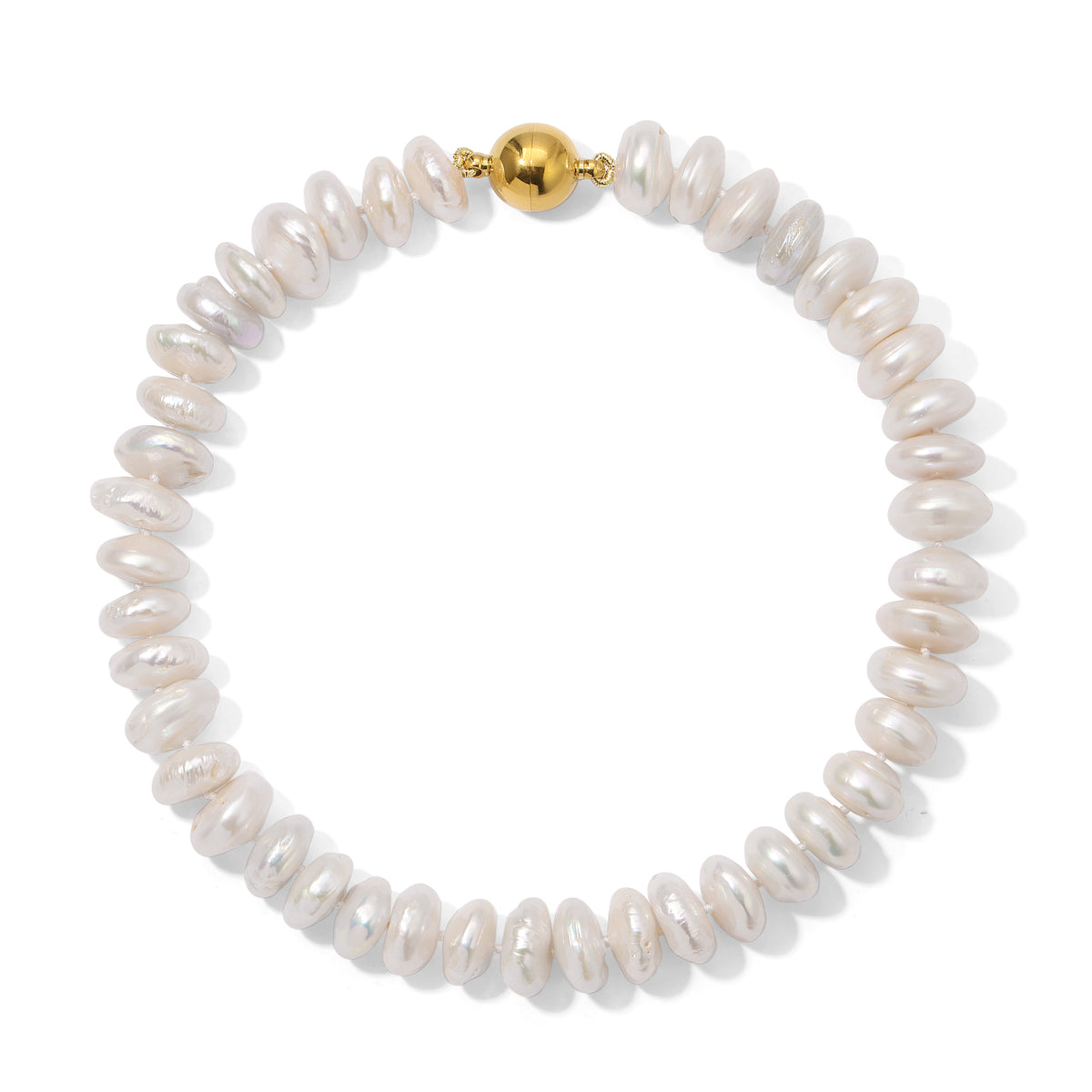 White Coin Pearl Necklace