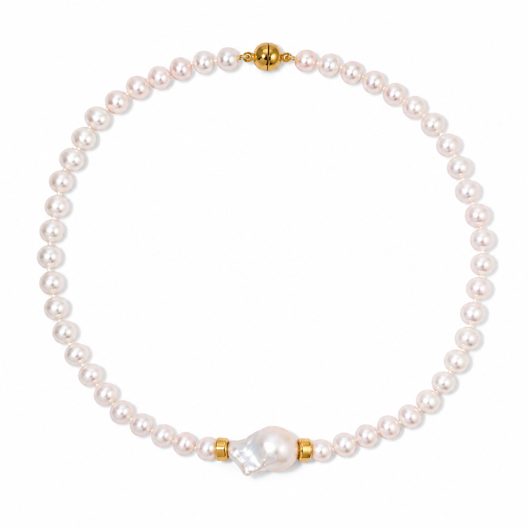 6mm White Pearl Large Baroque Pearl Chloe Necklace