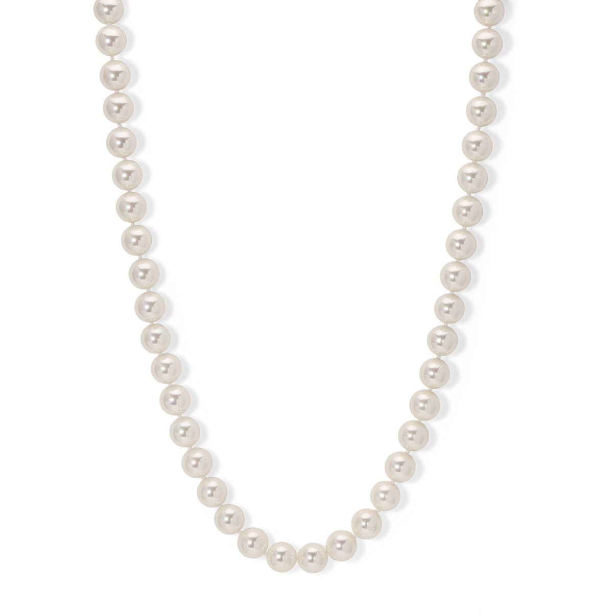 14mm White Shell Pearl Necklace - 24 inches