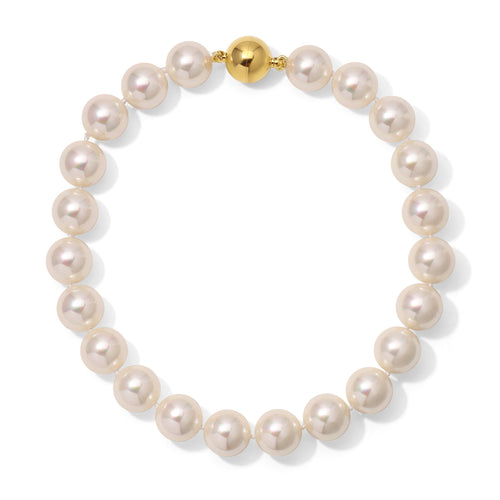 16mm White Shell Pearl Necklace - 15.5 inches