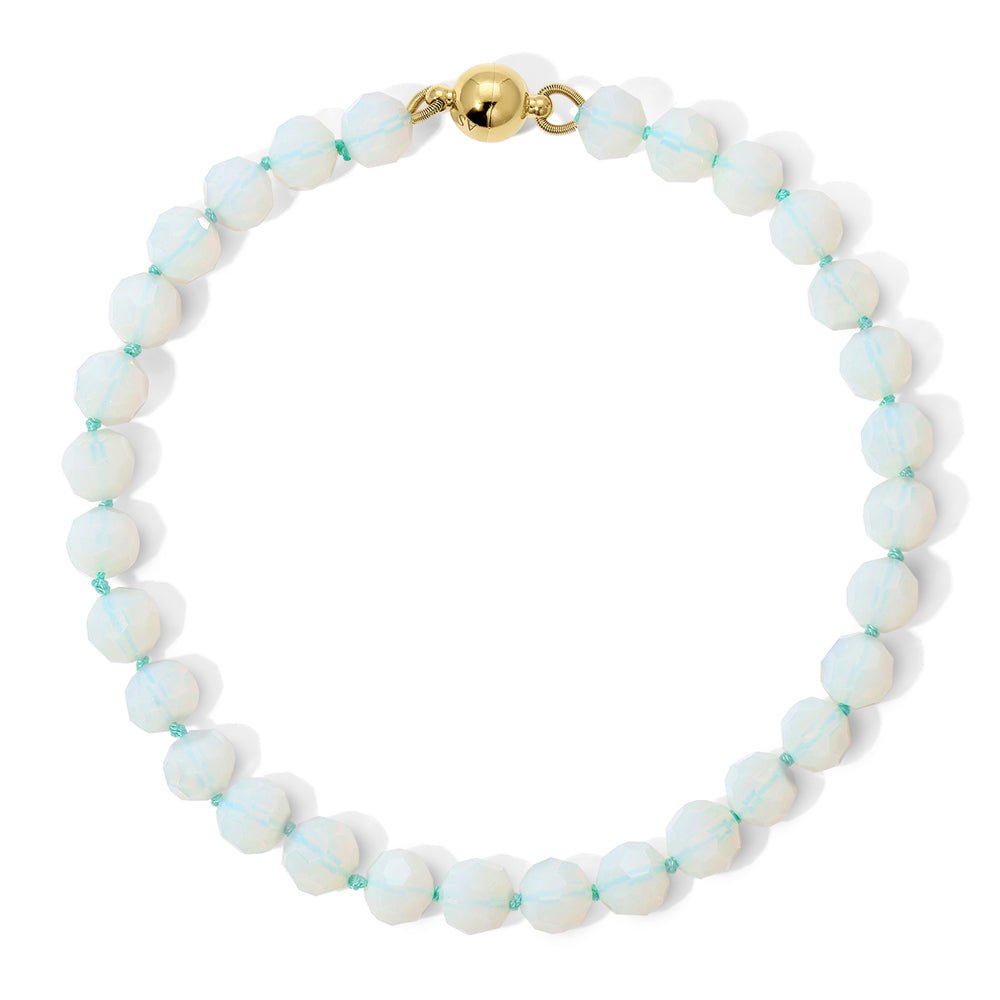 12mm Faceted Opal Necklace