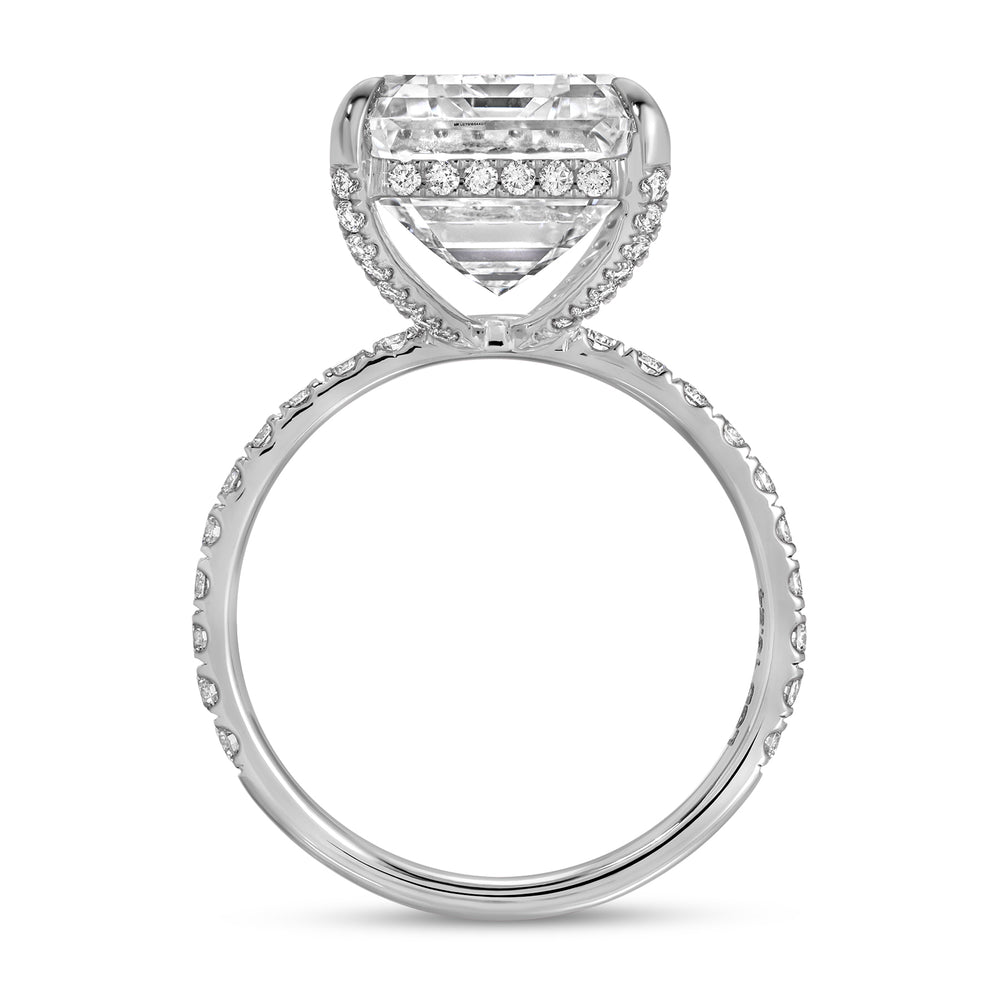 12.46ct Emerald Cut Lab Grown Diamond Ring Set in 18KT White Gold