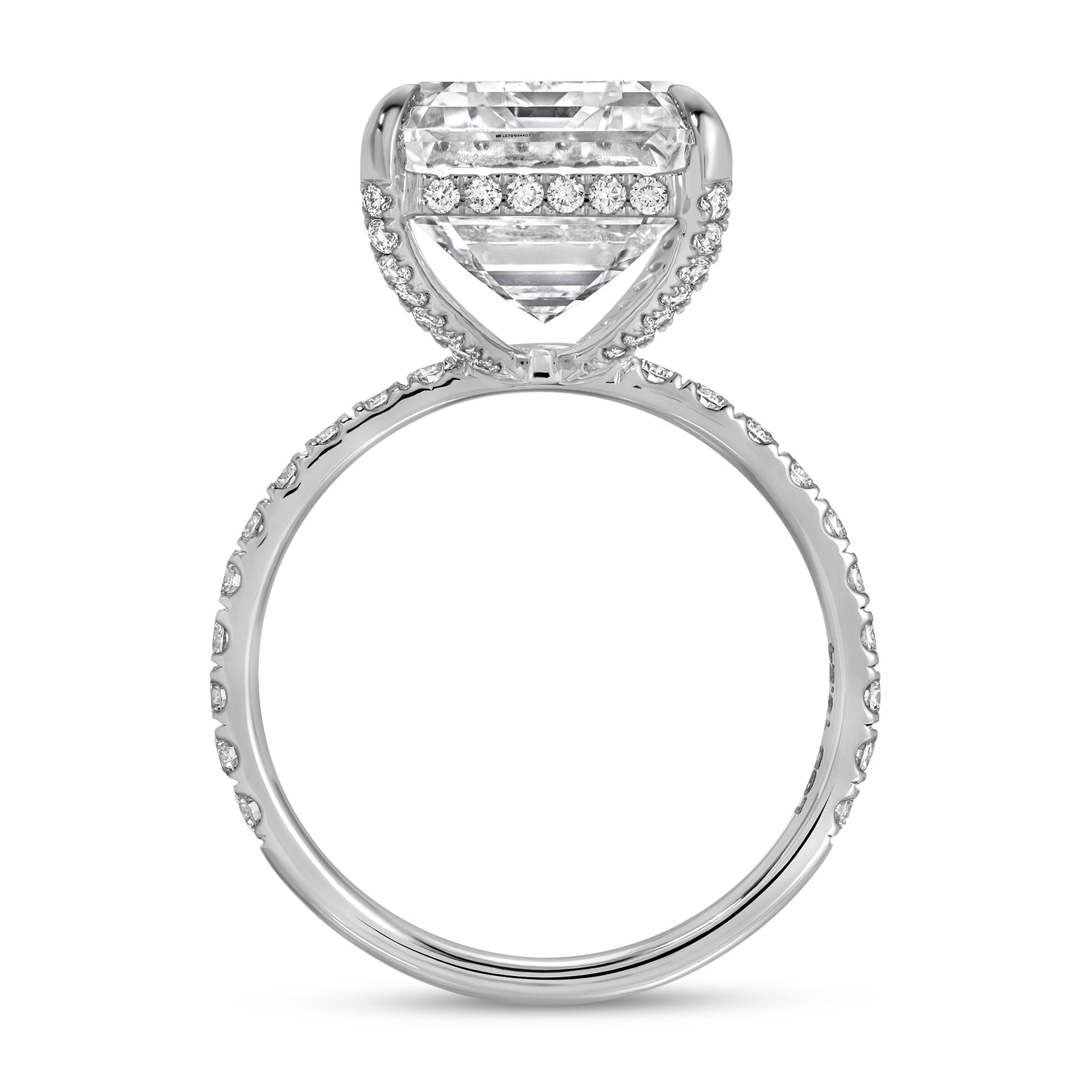 12.46ct Emerald Cut Lab Grown Diamond Ring Set in 18KT White Gold