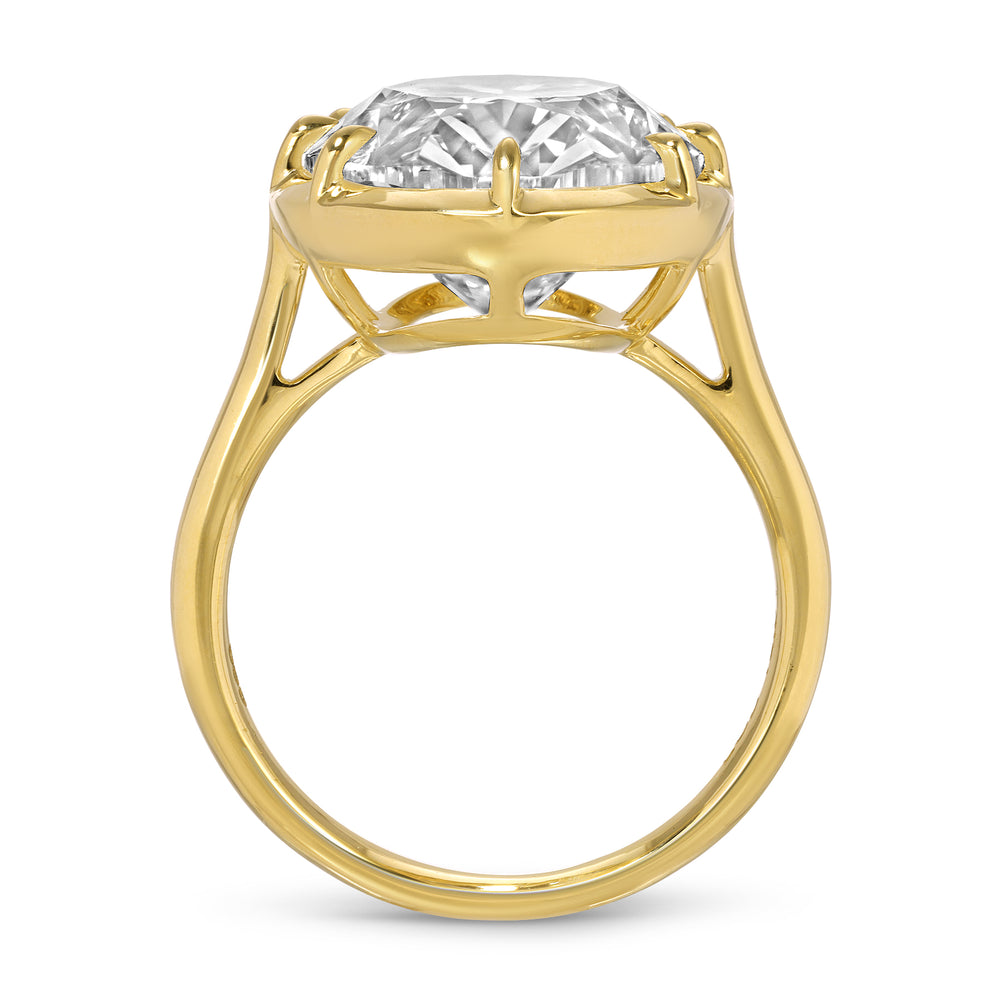 10.01ct Oval Cut Lab Grown Diamond Ring Set in 14KT Yellow Gold