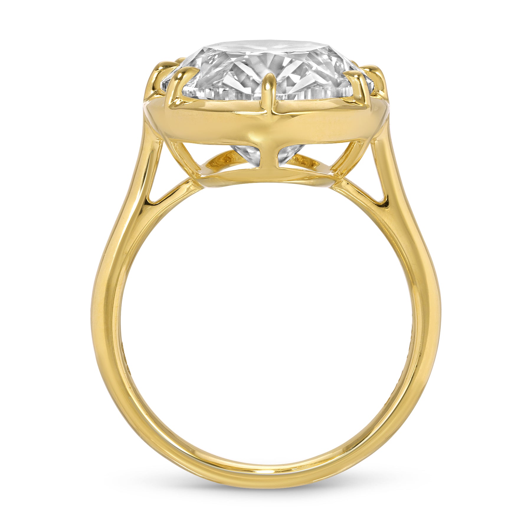 10.01ct Oval Cut Lab Grown Diamond Ring Set in 14KT Yellow Gold