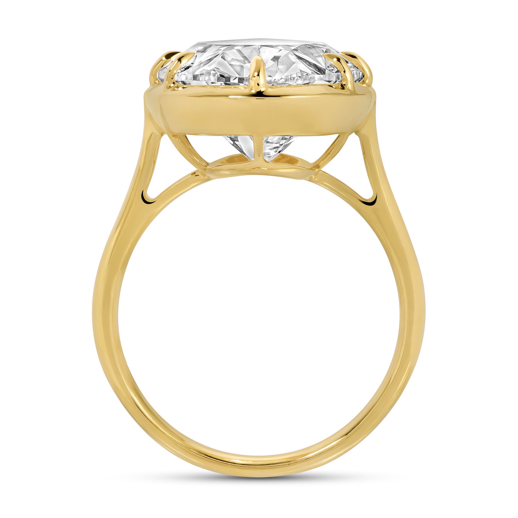 10.05ct Oval Cut Lab Grown Diamond Ring Set in 18KT Yellow Gold