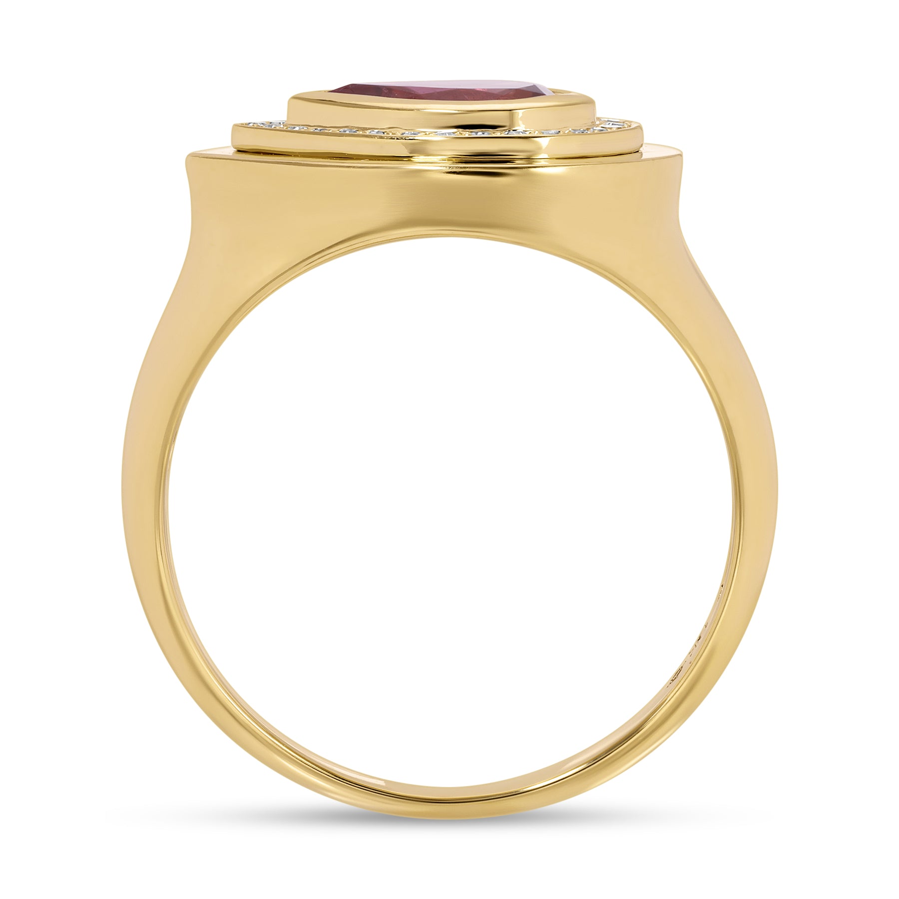 14KT Yellow Gold Pear Shaped Tourmaline Diamond Wanda Ring
