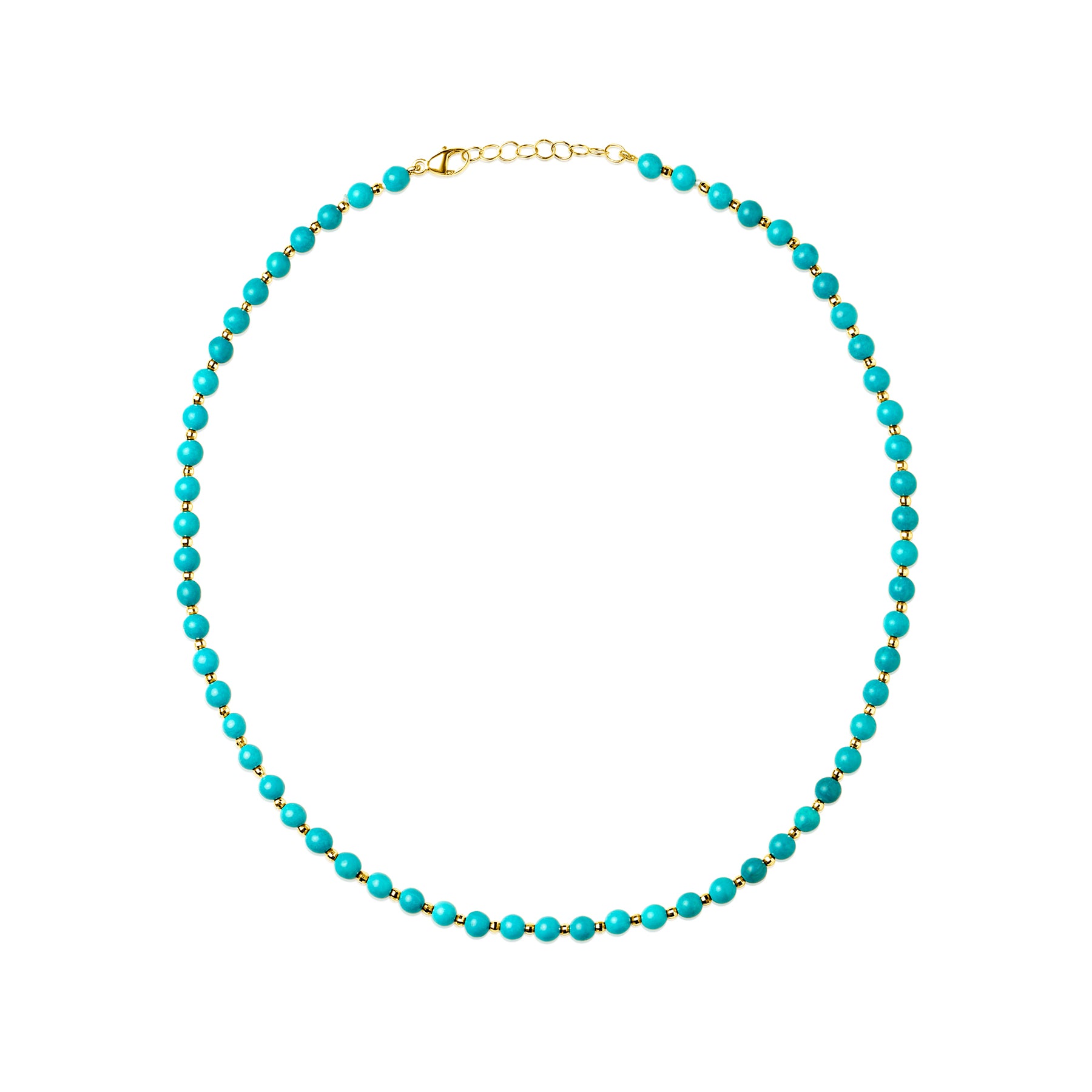 14KT Yellow Gold Turquoise Beaded Necklace – Anne Sisteron