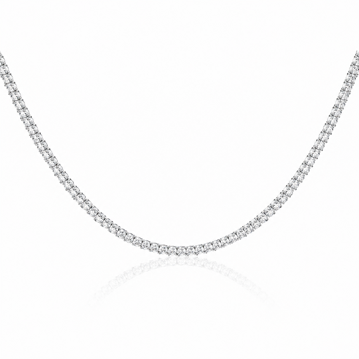 15.60ct Lab Grown Diamond Tennis Necklace Set in 14KT White Gold