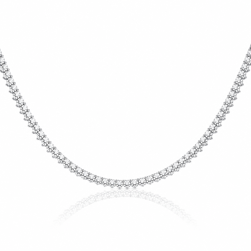 10.11ct Lab Grown Diamond Tennis Necklace Set in 14KT White Gold