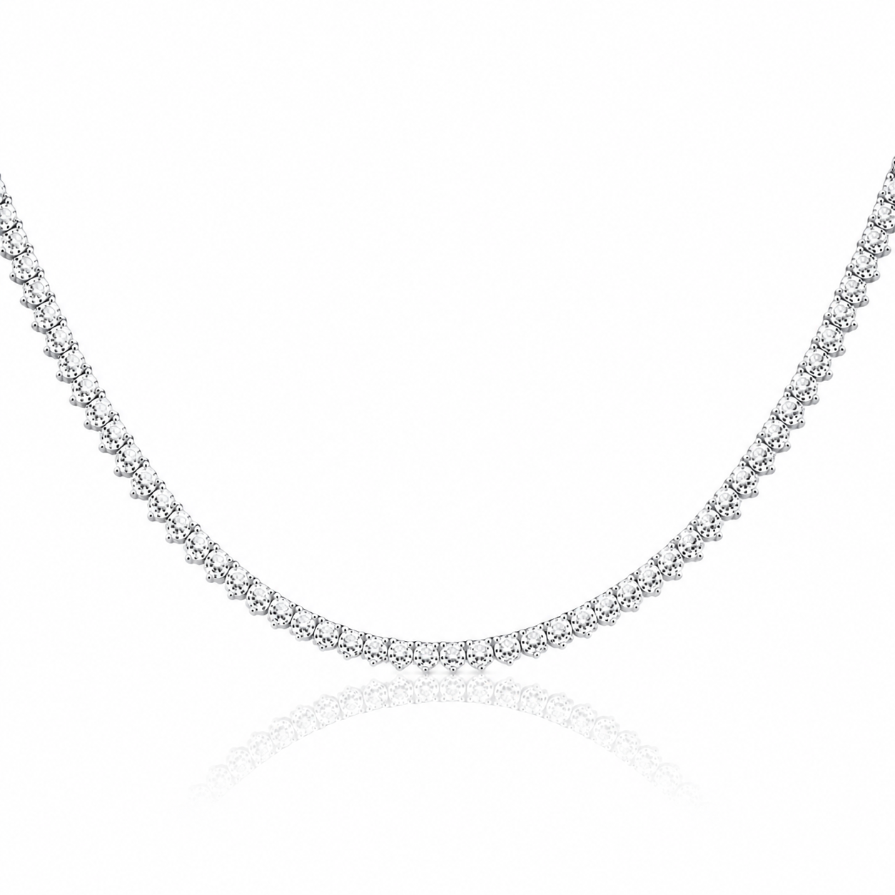10.11ct Lab Grown Diamond Tennis Necklace Set in 14KT White Gold