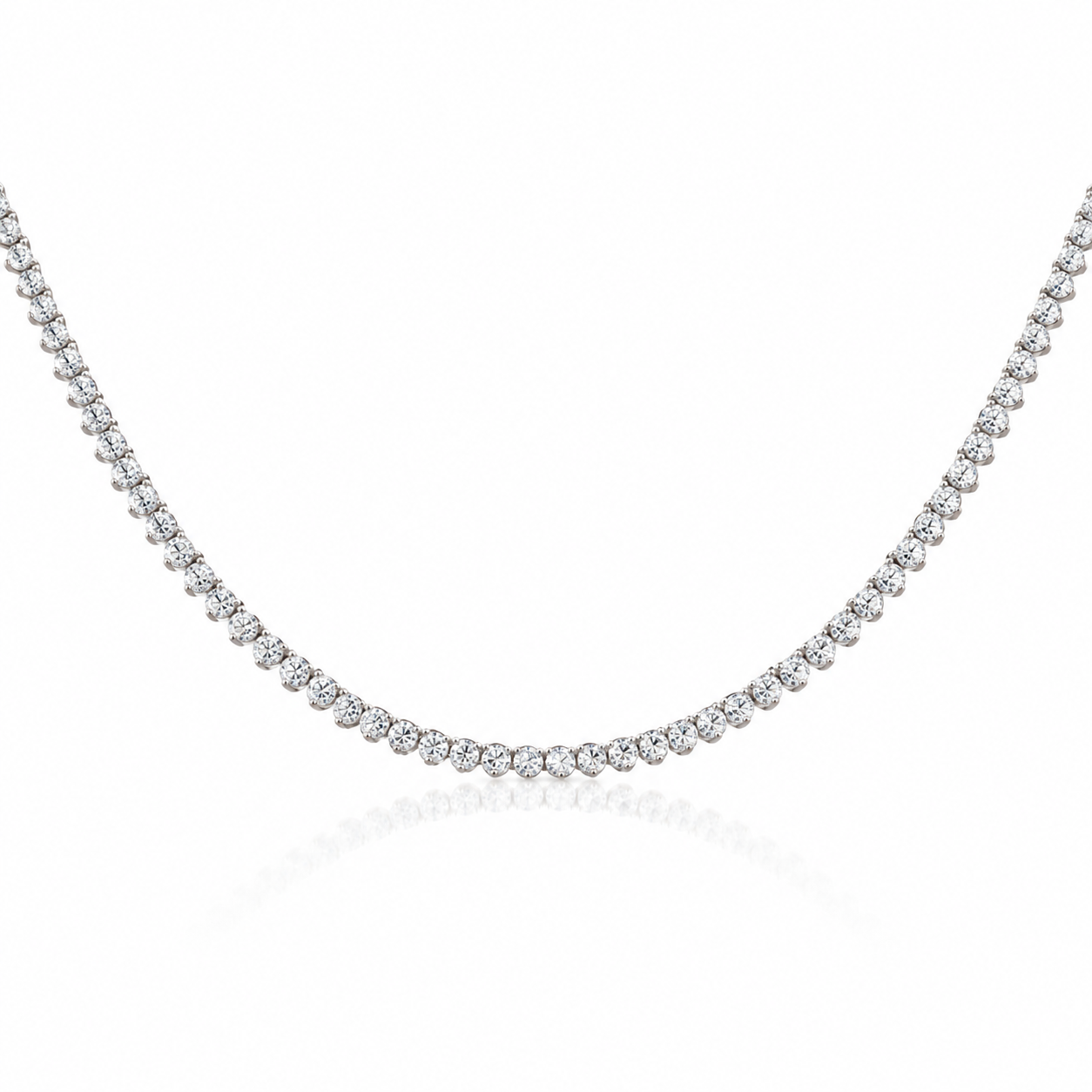14.63ct Lab Grown Diamond Tennis Necklace Set in 14KT White Gold