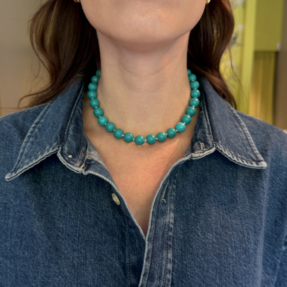 12mm Turquoise Necklace