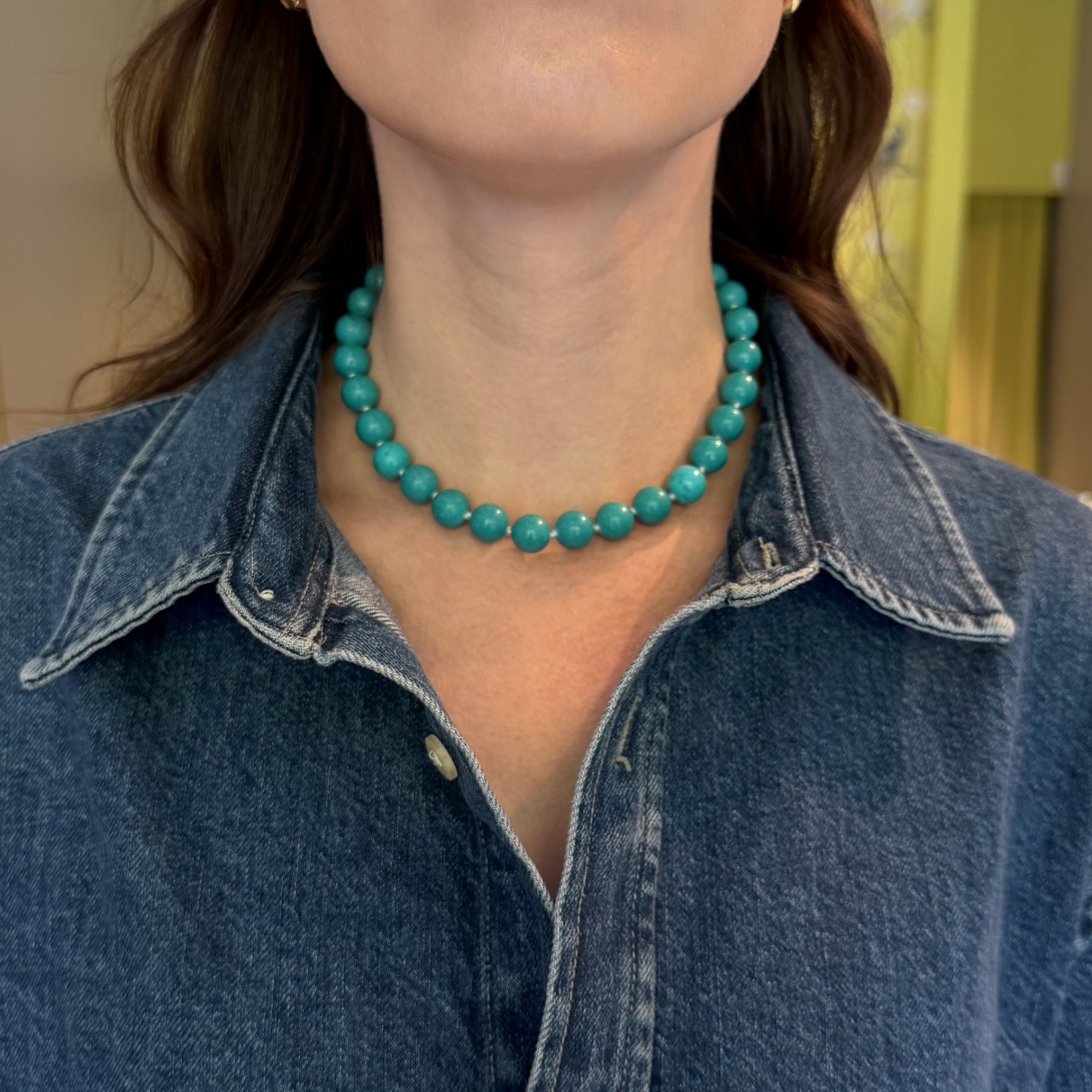 12mm Turquoise Necklace