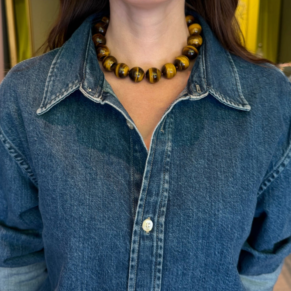 20mm Tiger's Eye Necklace