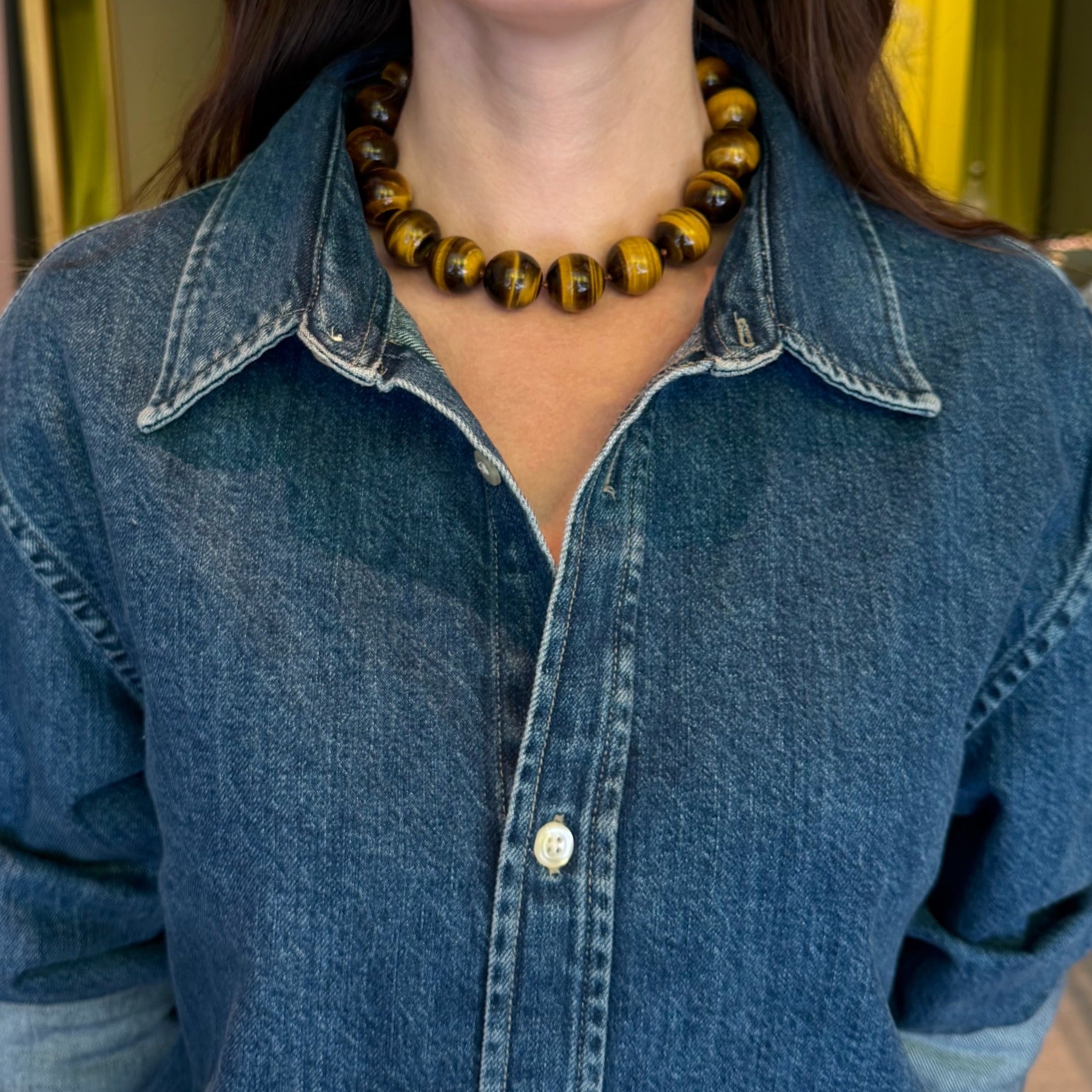 20mm Tiger's Eye Necklace