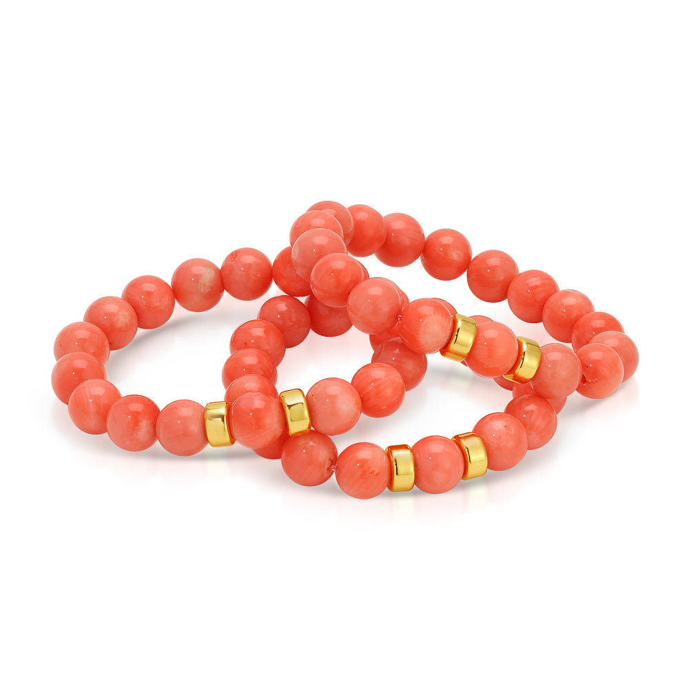 Bamboo Coral Stretch Bracelet
