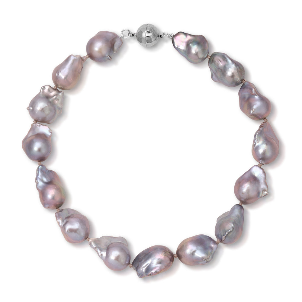 Large Grey Baroque Freshwater Pearl Necklace