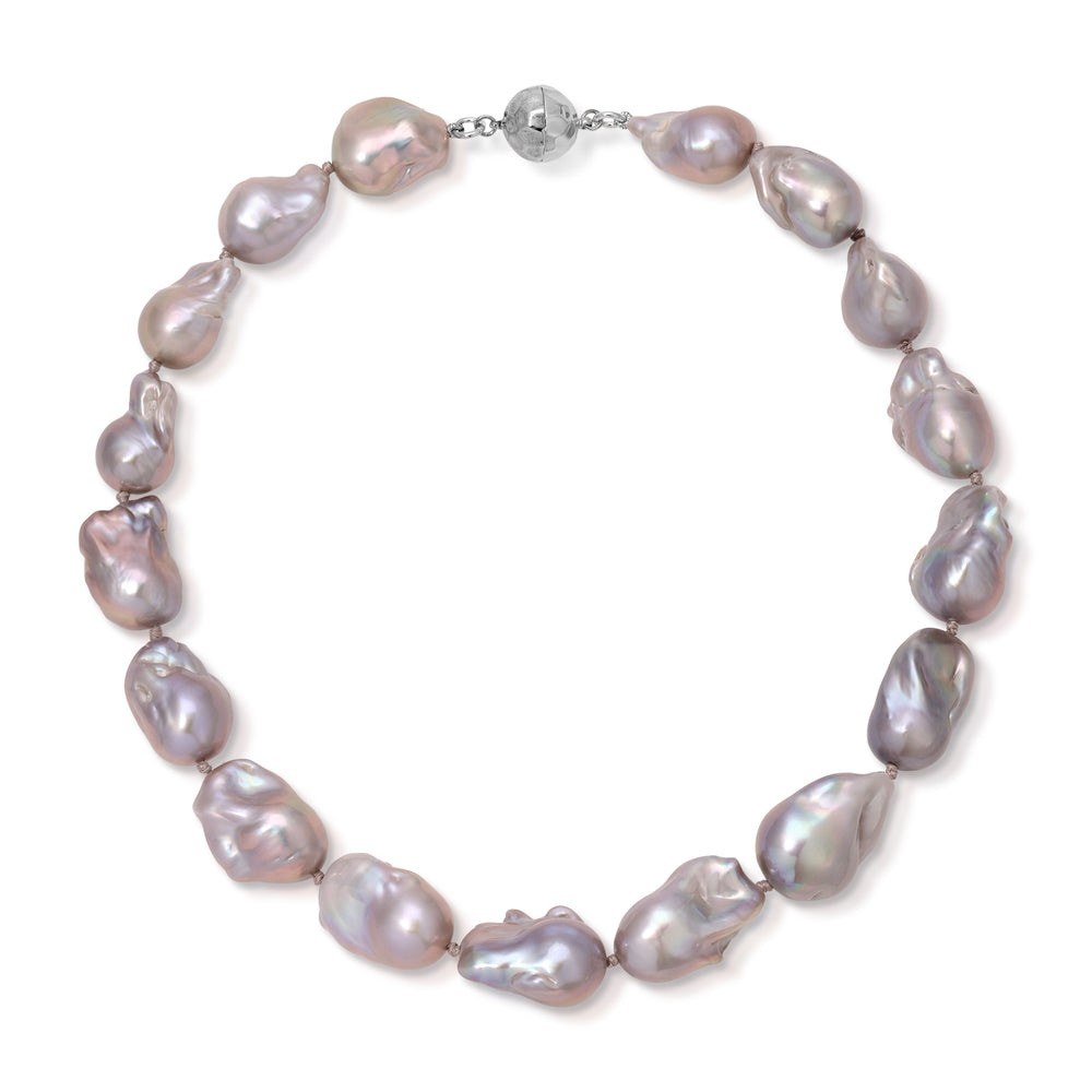 Large Grey Baroque Freshwater Pearl Necklace