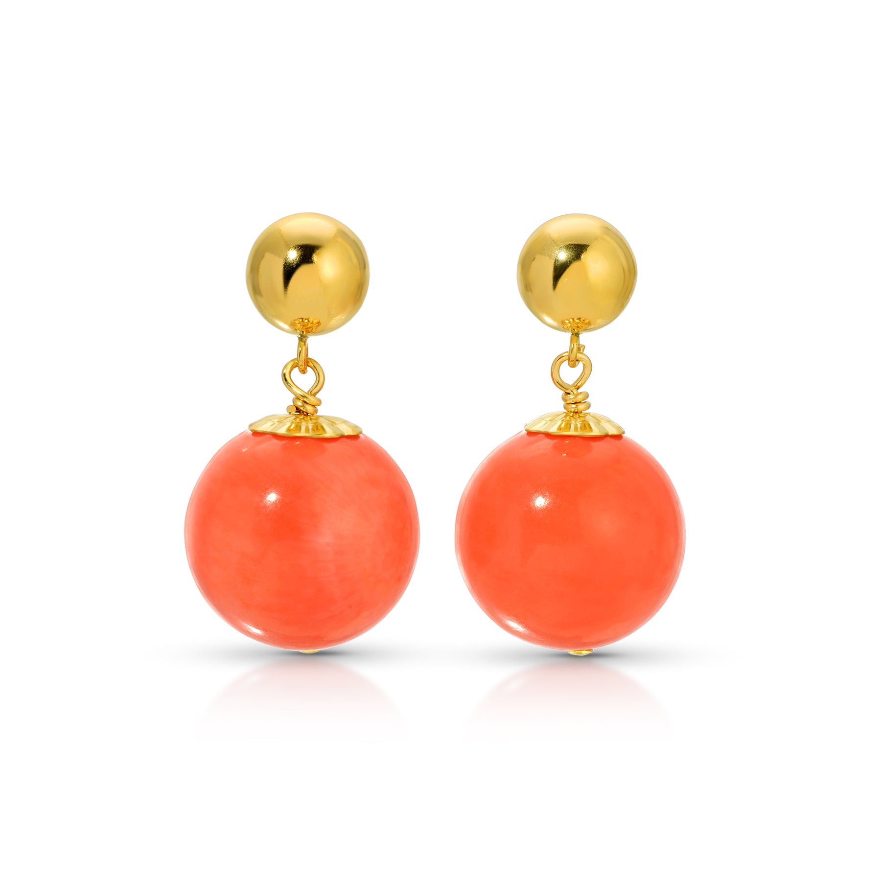 Small Bamboo Coral Drop Earrings