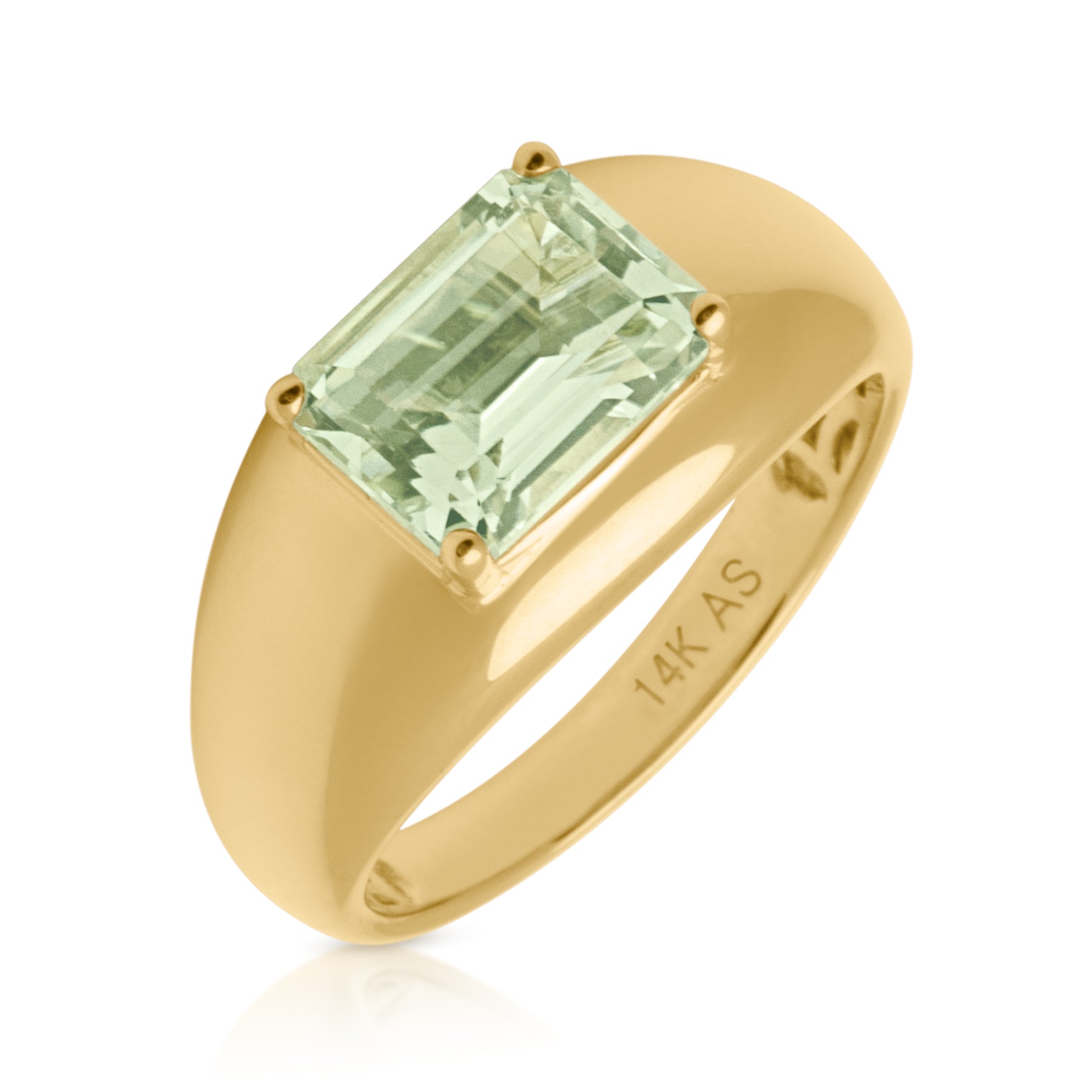 14KT Yellow Gold Green Amethyst Margarita Aperitif Ring